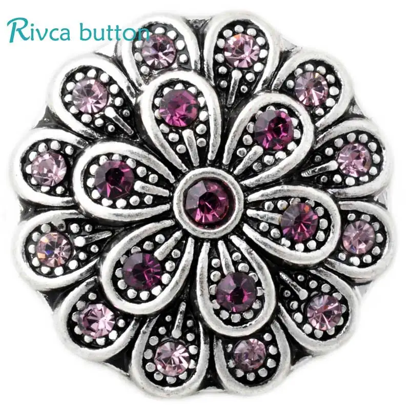 

D02866 Hot Wholesale High Quality Glass items styles 18mm Metal DDD Charm Rhinestone Styles rivca DDD Jewelry