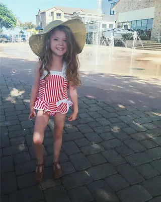Шикарная одежда для маленьких девочек; боди; летний пляжный костюм в полоску для маленьких девочек; хлопковая детская одежда