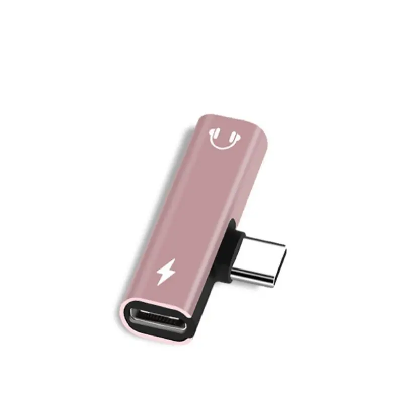 Pink Тип C до 3,5 мм адаптер Зарядное устройство для Xiaomi 6 6X8 Note3 Mix 2 huawei Коврики 10 P20 гнездо для подключения наушников конвертер - Цвет: Pink