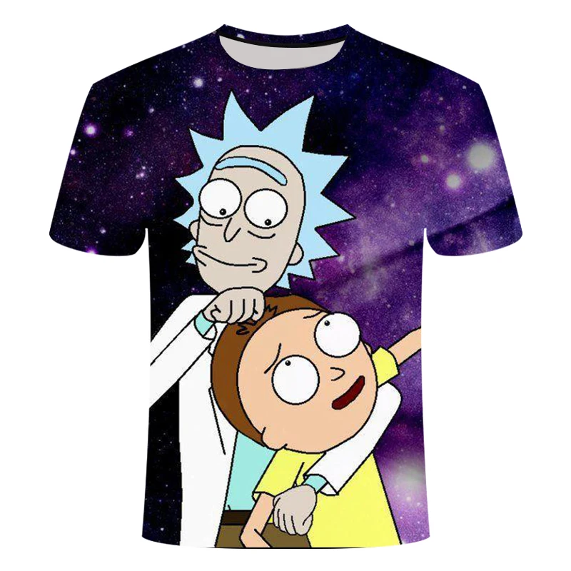 Прямая поставка, футболка Rick and Morty By Jm2 Art 3D, Мужская детская футболка, летние футболки с короткими рукавами и круглым вырезом, Азиатский Размер 6XL