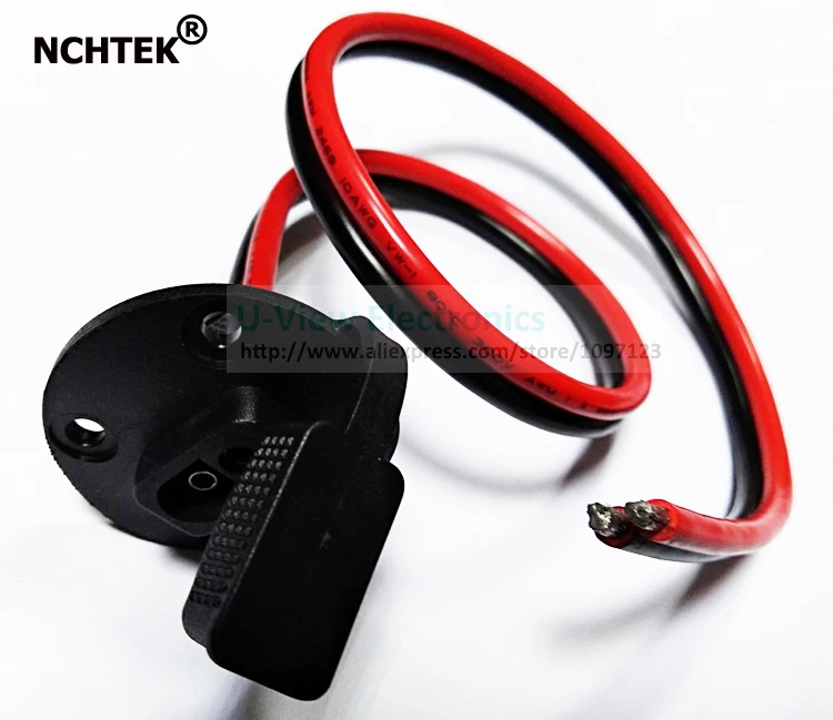 

NCHTEK 10AWG SAE Waterproof Quick Connect Panel Mount Cable With Dust Cap, SAE Socket Sidewall Port 60CM/Free Shipping/5PCS