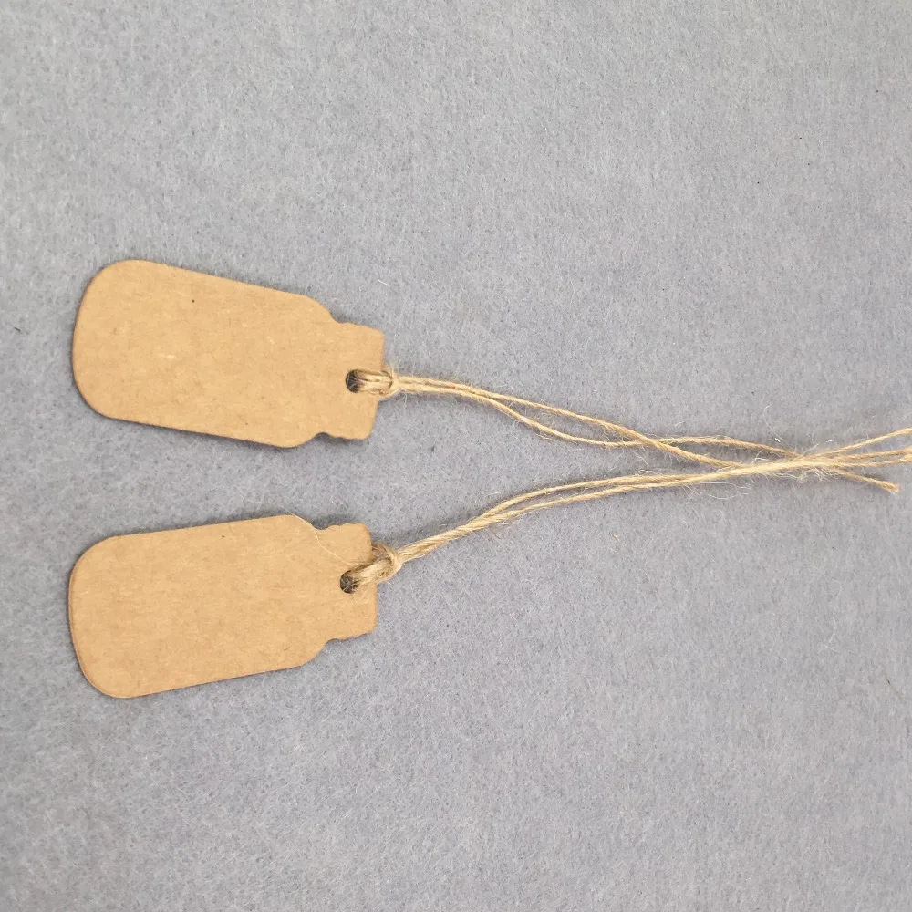 5x2.5cm Jewelry Box Gift Price Tags 100Pcs With Strings Brown Kraft Paper Cardboard Products Packing Note Hang | Украшения и