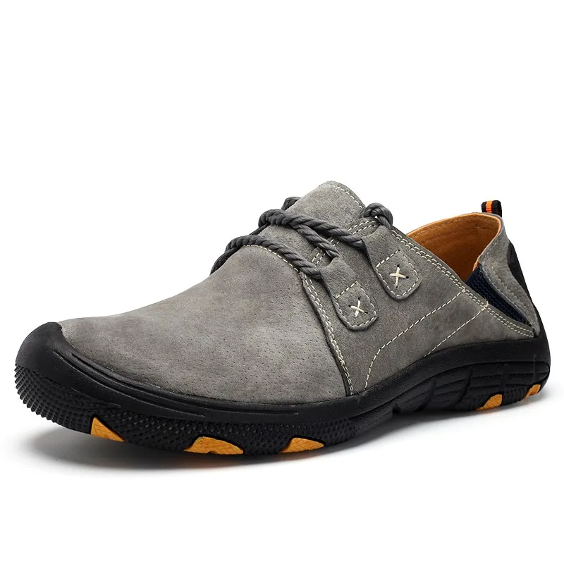 Мужская Уличная дышащая походная обувь кемпинг альпинистская Спортивная Треккинговая обувь мужские кроссовки брендовая дизайнерская походная обувь для мужчин - Цвет: Серый