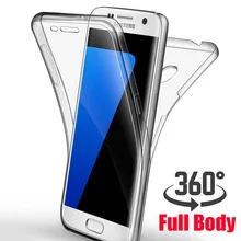 Transprent 360 Graus Caso Macio para Samsung Galaxy A5 A7 2016 j2 j3 j4 j5 j7 2017 j6 j8 pro A6 A8 Plus 2018 TPU Tampa Transparente