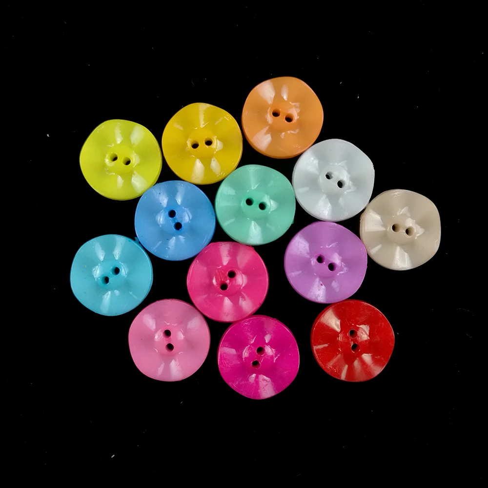 

50PCS Multicolor Resin Flower Shape Apparel Sewing Buttons for Kids Clothes Scrapbooking Decorative Button DIY Accessories