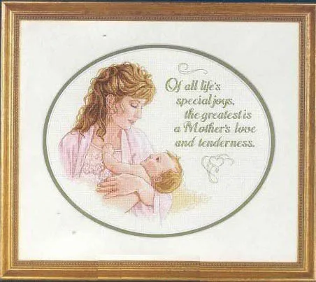 

Gold Collection Counted Cross Stitch Kit Mother's Love and Tenderness Lasting Love Forever Mother and Baby Infant dim 13723