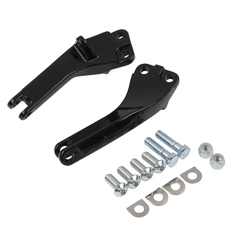 Черный мотоцикл Пассажирские подножки монтажные кронштейны для Dyna Wide Super Glide Street Bob Low Rider FXDF 2006