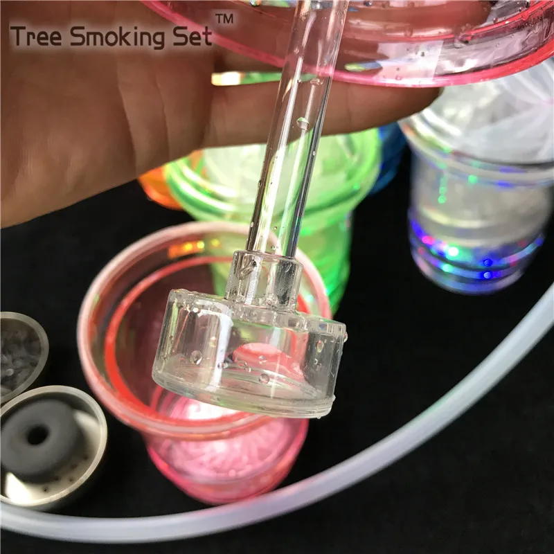4 вида цветов трубка для курения прозрачный мини кальян водопровод пластиковый светодиодный светильник и силиконовый шланг небольшой держатель для табака фильтр падение