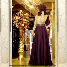 Elegant Kaftan Arabic Evening Dress 2016 Wine Red Long sleeve with bow Dubai Vestido Longo Muslim Islamic Party dress free hijab