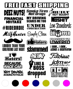 

For 1Set JDM CAR STICKERS LOT DECAL PACK VINYL DRIFT TUNER EURO FUNNY BOOST LOW Car Styling