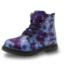 Apakowa floral automne hiver enfant petite fille bottes étanche enfants martin papillon des bottes enfants chaussures de marque filles chaussures