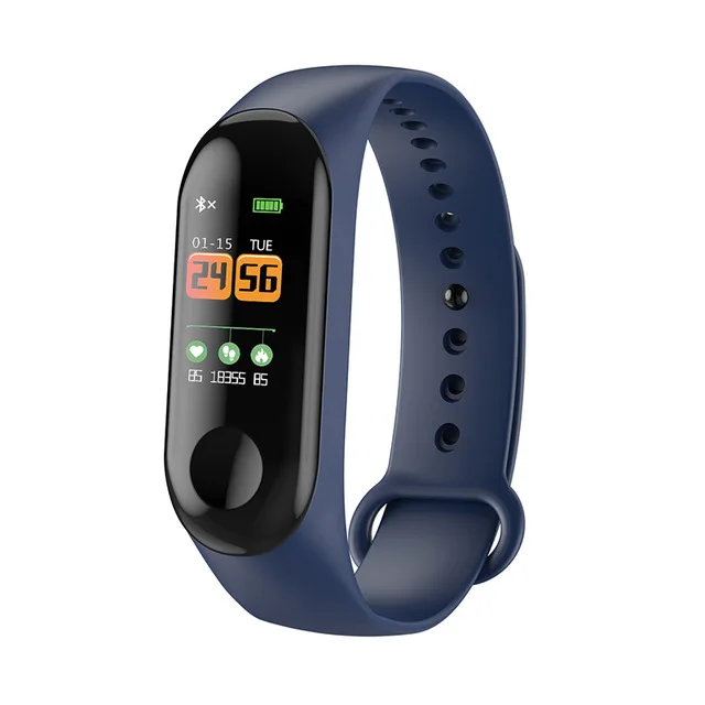 Смарт-браслет M3, спортивные, водонепроницаемые, с напоминанием о звонках и сообщениях, с цветным экраном, умные часы для женщин и мужчин, браслет для Android IOS - Цвет: blue