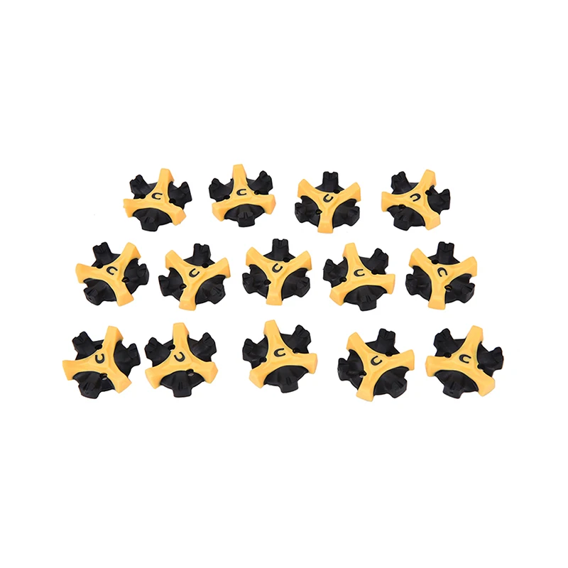 14Pcs Yellow+black Golf Shoe Spikes Replacement Champ Cleat Screw Fast Twist Foot For Adida Training Aids Accessories