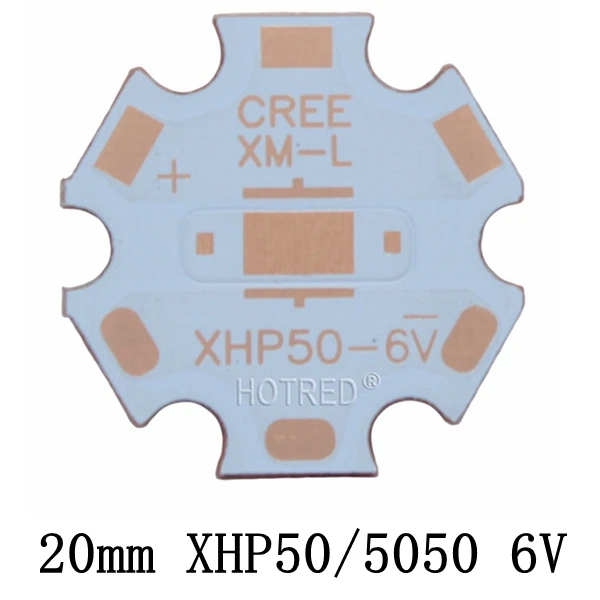 10 шт. 20 мм Cooper PCB Cree XPG XPG2 XPE XPE2 XML XML2 XHP50 XHP70 MKR 4 шт. 3535 светодиодный XPE XTE 6 в/12 В светодиодный радиатор 16 мм медная печатная плата - Испускаемый цвет: 20mm XHP50 5050 6V