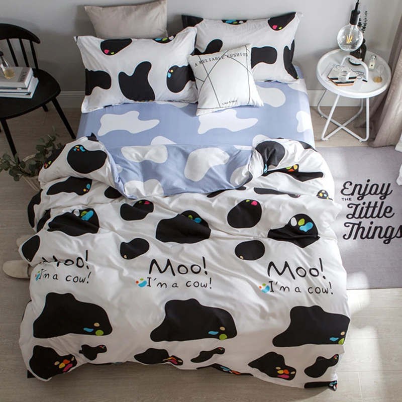 

Duvet Cover Sheet Pillowcase 3/4 pcs Bedding Set Adult Kids Child Soft Cotton Bed Linens Single Queen King Size24