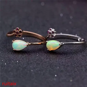 

KJJEAXCMY fine jewelry 925 pure silver inlaid with natural stone drops oppa stone women's ring jewelry gem.