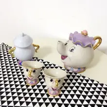 Мультяшный чайный набор "Красавица и Чудовище" Mrs Potts [1 горшок+ 2 чашки+ 1 сахарница] чашка кружка хороший рождественский подарок
