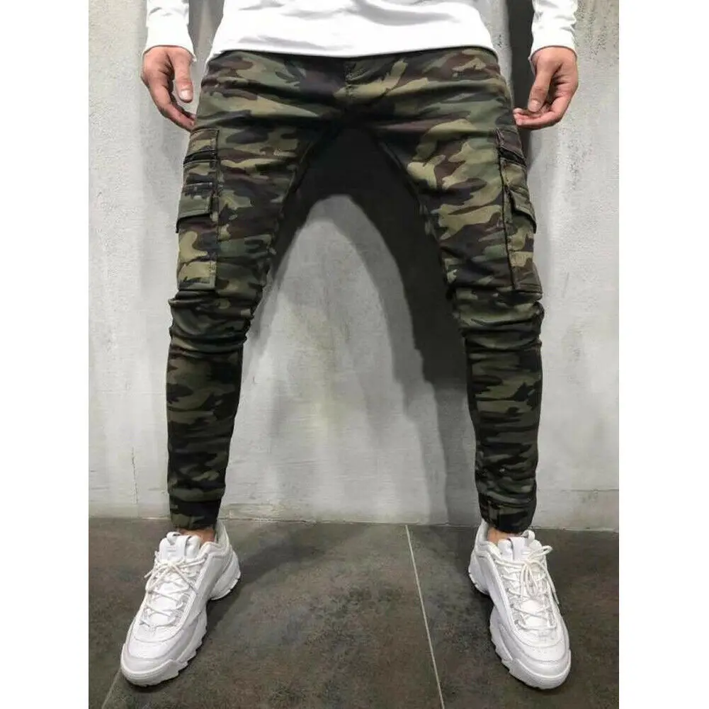

Fashion Men Trousers Casual Camouflage Pants Military Work Cargo Army Camo Combat Plus Size Pant Hip Hop Style Streetwear