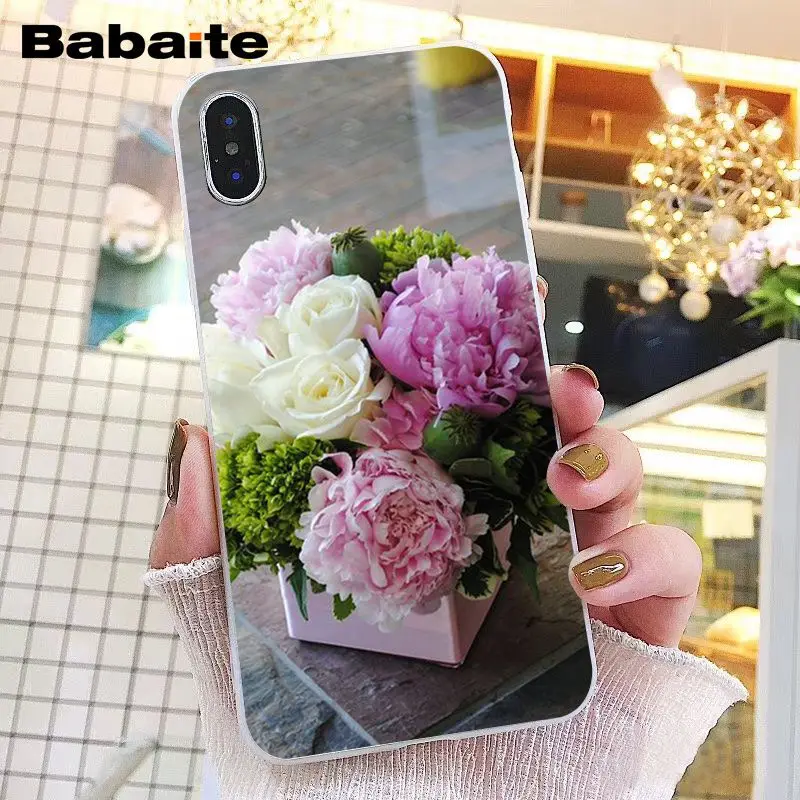 Элегантный розовый фиолетовый пион на вазе чехол для телефона iphone 12 11 Pro 11Pro Max 8 7 6