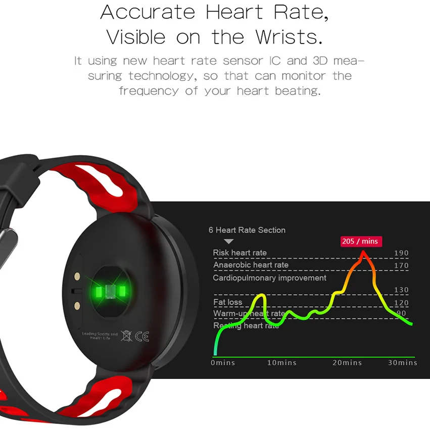 DM58 Smart Watch Waterproof Smart Wristband Heart Rate Monitor Blood Pressure Smart Bracelet Fitness Tracker for iPhone X 8 Plus