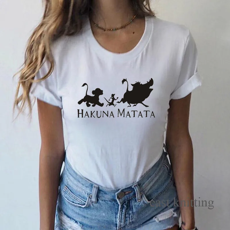 Hakuna Matata рубашка Женская Harajuku Ullzang the lion king женская футболка Homme летняя футболка модный топ Женская футболка - Цвет: 0896