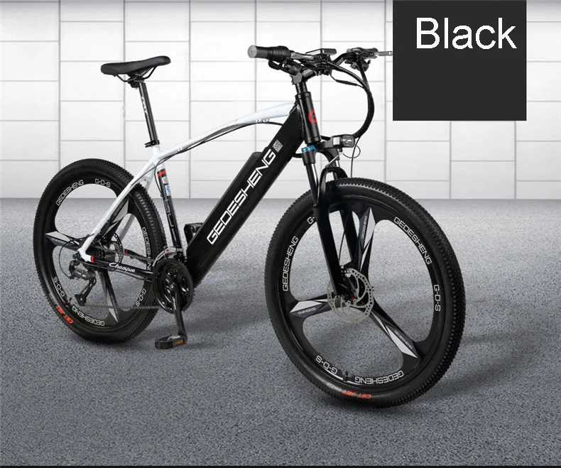 26 Электрический горный велосипед MTB 48 В литиевая батарея 27 скоростей переменная умная литиевая батарея Мужской умный электрический велосипед мощность - Цвет: Black