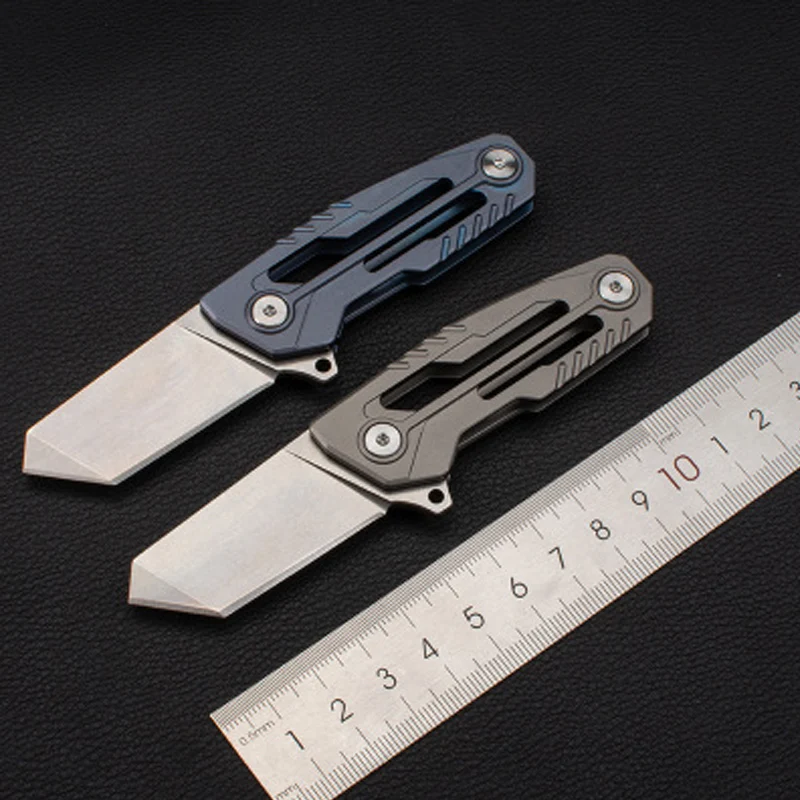 

Outdoor mechanical wind titanium alloy folding knife D2 blade Wilderness survival multifunctional EDC folding mini gift knife