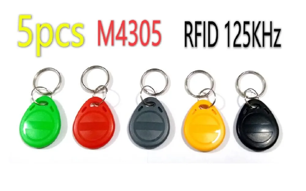 Брелоки RFID 5 шт./лот EM4305 125 кГц кольцо для ключей с возможностью записи |