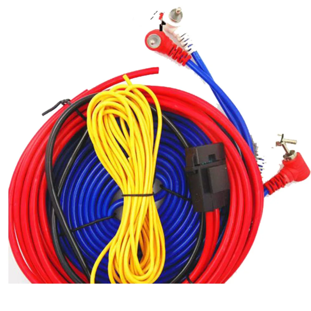 Установка динамика провода Комплект кабелей разъем Усилитель-сабвуфер 60 Вт 4 м длина профессиональные провода, автомобильная аудиосистема проводки