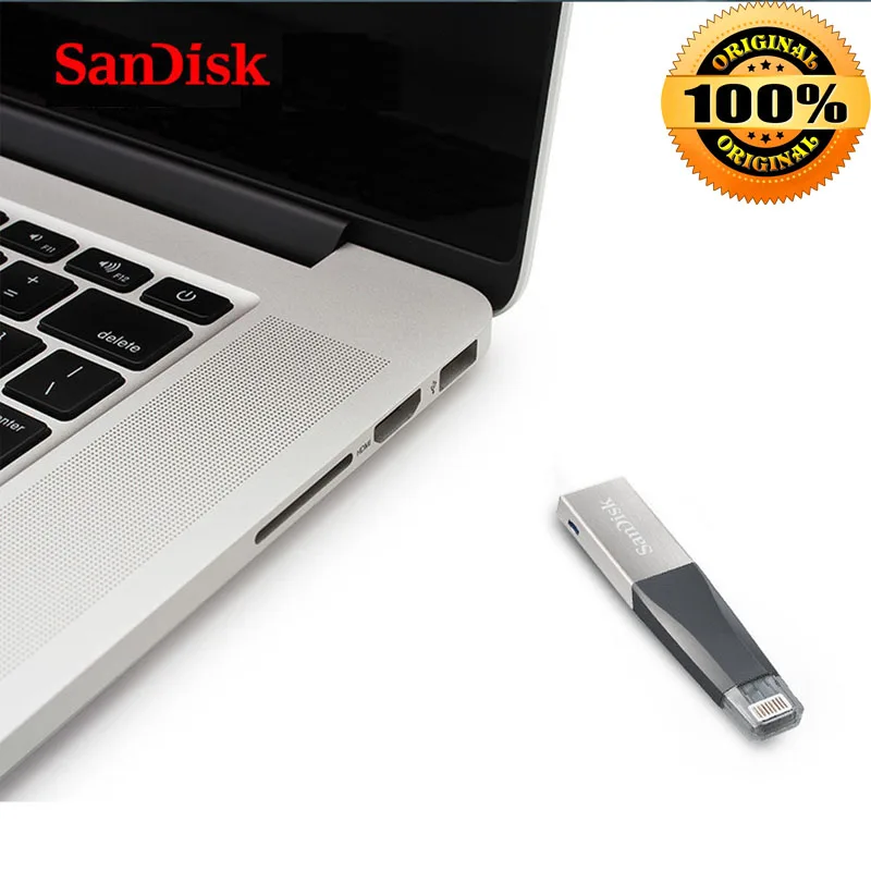 Флеш-накопители SanDisk 32 Гб 128 ГБ USB флеш-накопитель 64 ГБ 16 ГБ usb флеш-накопитель 3,0 двойной интерфейс для iPhone iPad APPLE MFi