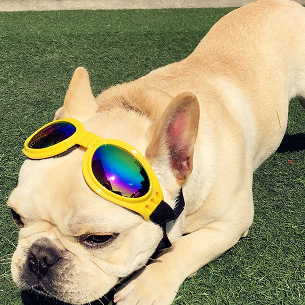 Регулируемые УФ-солнцезащитные очки для собак, желтый костюм для глаз, складные солнечные устойчивые очки, втулка, продукт, фото, реквизит-Аксессуары