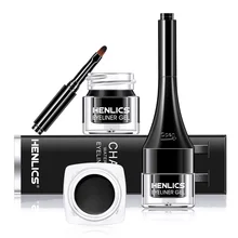 Франция HENLICS макияж подводка для глаз гель черный цвет подводка для глаз крем с макияж кисти Инструмент 24 часа длительный водонепроницаемый подводка для глаз