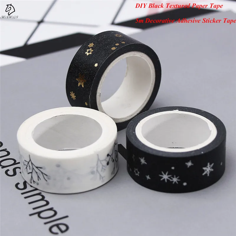 

Flashing Gold Foil Festivals Snowflakes Moonlight Wishiing Tree Decorative Masking Washi Tape DIY Diary Scrapbooking 5M*15MM