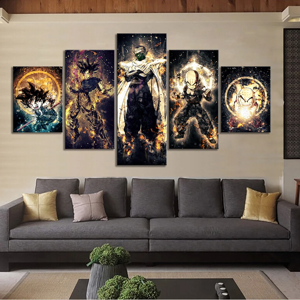 Wall Art Canvas Prints 5 Piece Dragon Ball Z Poster Anime Goku Home Decoration Painting Modular Pictures Living Room Frame Wall Art Canvas Prints 5 Piece Dragon Ball Z Poster Anime Goku Home Decoration Painting Modular Pictures Living Room Frame