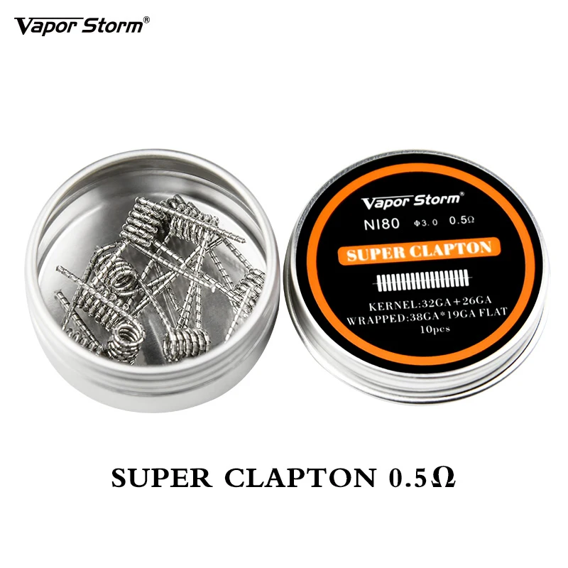 NI80 нихромовая катушка Vapor Storm высокая плотность Alien V2 Juggernaut Предварительно Построенная RDA нагревательная катушка для электронной сигареты RDA RBA RDTA - Цвет: 10x Super Clapton