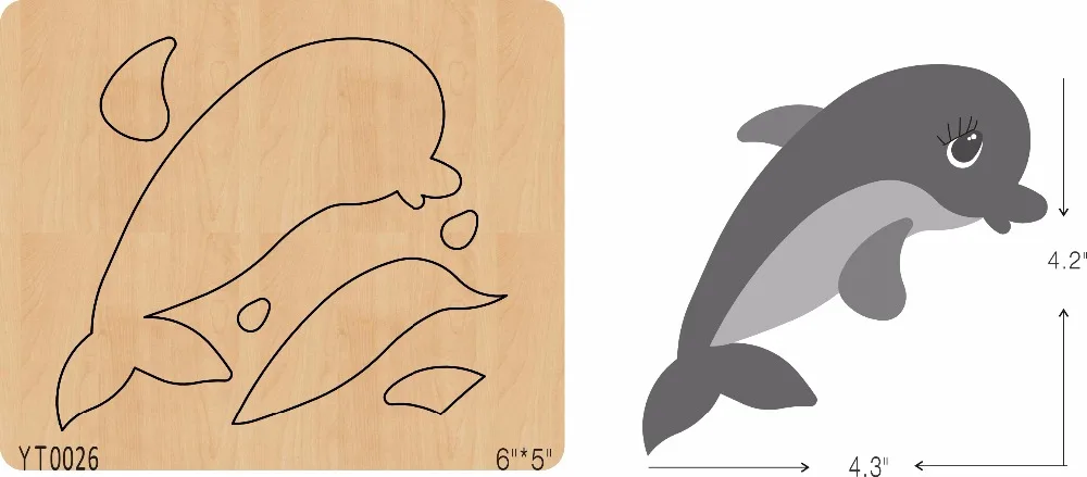 

Dolphin wooden die/YT0026/Scrapbook mold