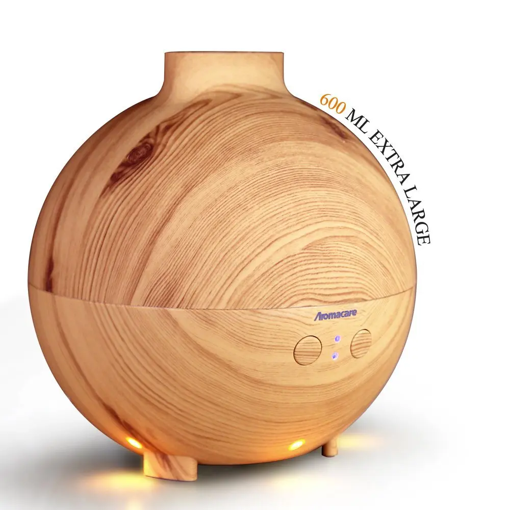 

Aromacare 600ml Aroma Essential Oil Diffuser Ultrasonic Air Humidifier with Wood Grain LED Lights for Office Home