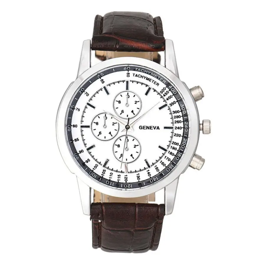 

Men Business Design Dial Leather Band Analog Quartz Wrist Watch High Quality Dropshipping A27