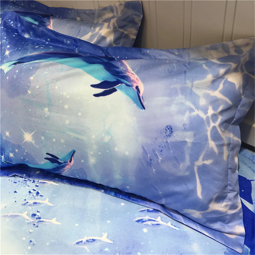 3D Oil Dream Universe внешний космический дизайн дельфина дети пододеяльник 4 шт без