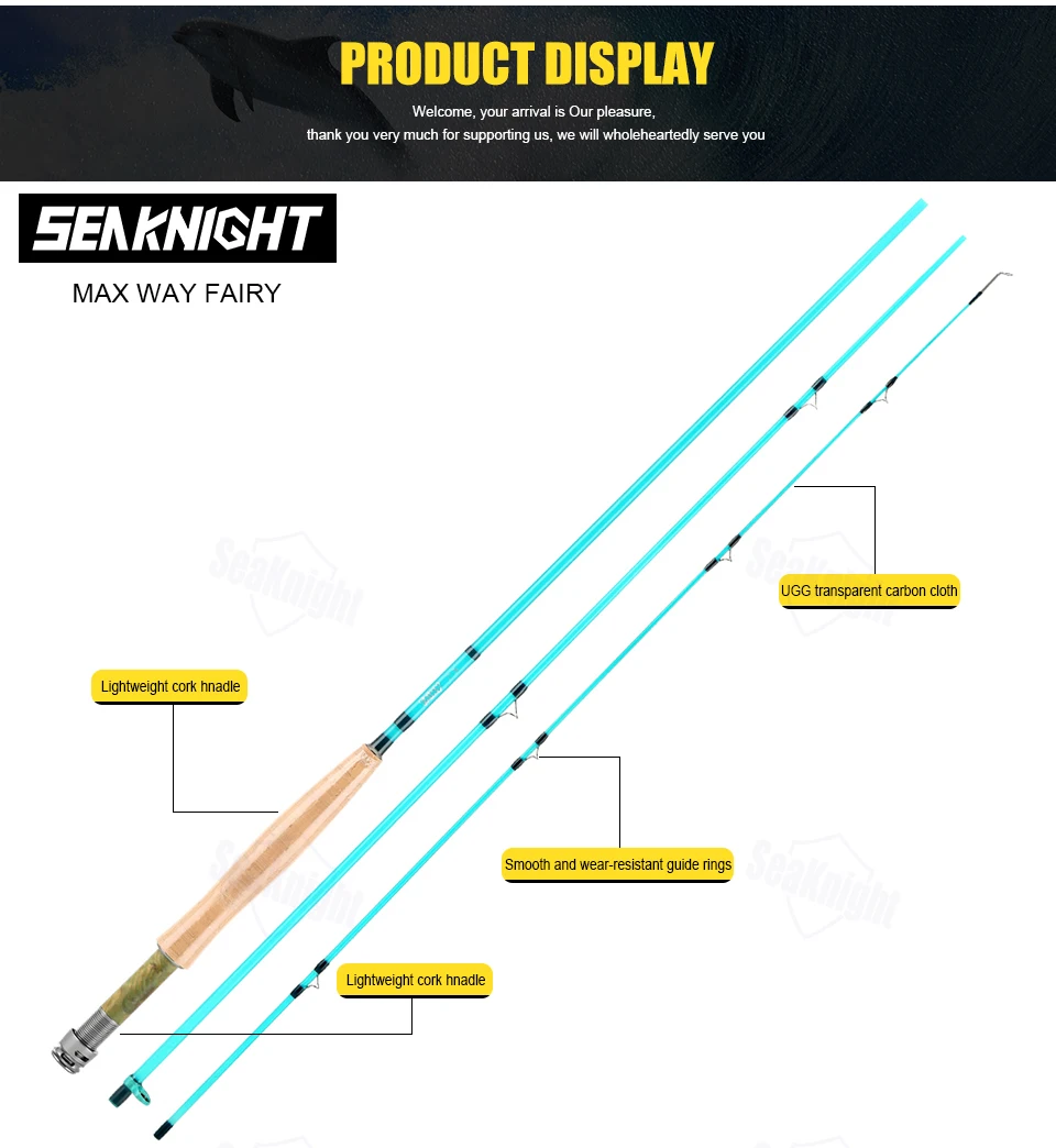 SeaKnight MAXWAY фея 3# покупать удочку 2,1 м 7FT 3 секции L Мощность MR действие угги углеродного пробки ручкой поток Fly рыболовные снасти