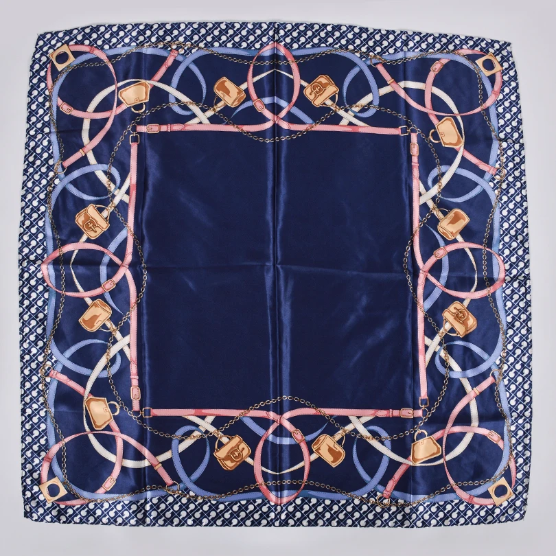 [BYSIFA] Muslim Women Head Neck Scarf Shawl 2017 Trendy Chinese Silk Square Satin Scarf 90*90cm Pink Coffee Roses Scarves Wraps 4
