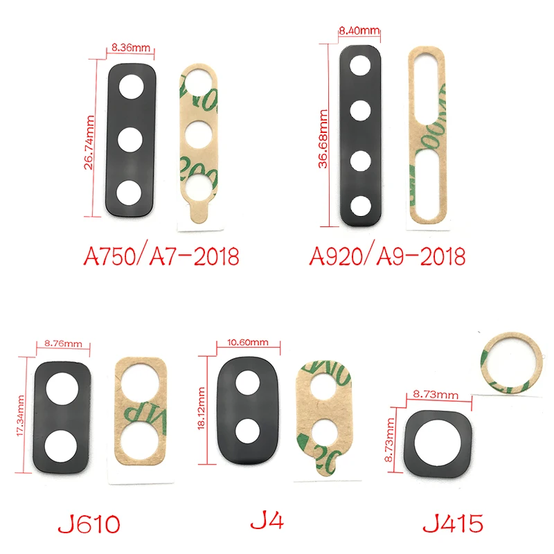 20 шт./лот для samsung A7 A750 A9 A920 J4 J415 J610 задняя камера объектив закаленное стекло с клеем