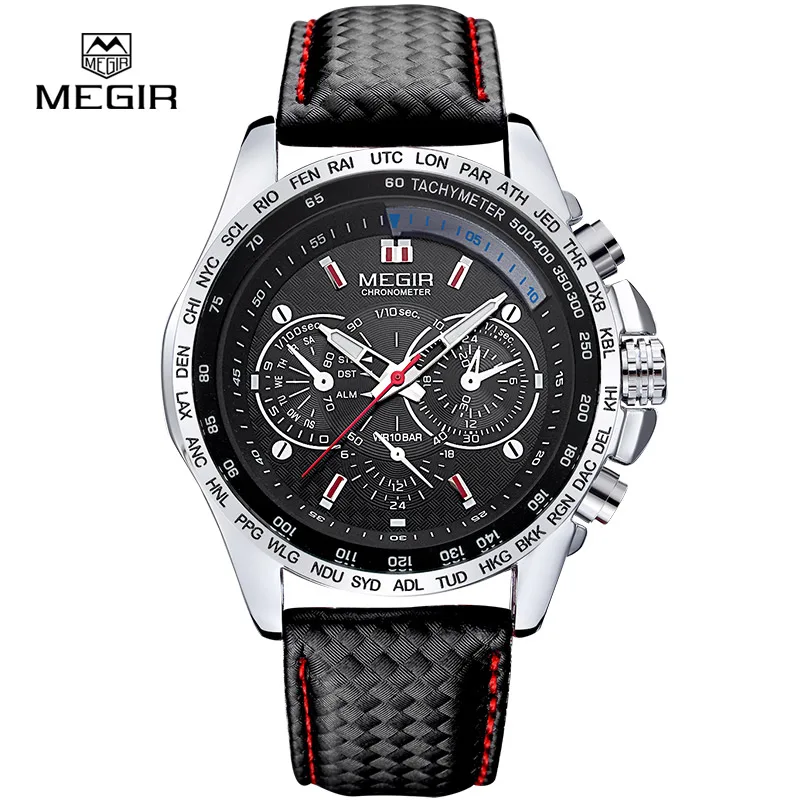 Prix pour Megir 1010 Nouvelle Mode Lumineux Homme Quartz Casual Bande de Cuir Montres Hommes Analogique Montre-Bracelet Étanche pour Homme Hot Heure Prix pour Megir 1010 Nouvelle Mode Lumineux Homme Quartz Casual Bande de Cuir Montres Hommes Analogique Montre-Bracelet Étanche pour Homme Hot Heure