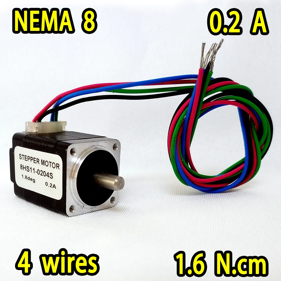 NEMA8 шаговый двигатель 8HS11 0204S 1.8 град 0.2A 1.6 N. cm момент Супер продаж! Бесплатная