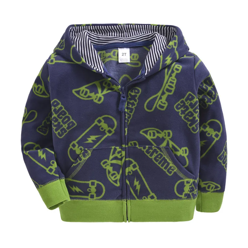 Лидер продаж одежда для малышей мальчиков и девочек Длинные рукава полосатая куртка с капюшоном "Динозаврик" флисовые футболки для детей, одежда для малышей, одежда для детей 2 до 8 лет - Цвет: FC