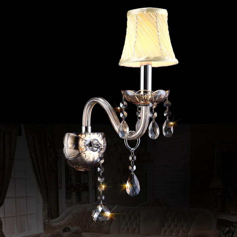 Современный хрустальный настенный светильник для ванной комнаты, светильники для домашнего освещения, настенные бра арандела для спальни, лампы для шкафа, светодиодные домашние настенные лампы - Цвет абажура: Cognac Color