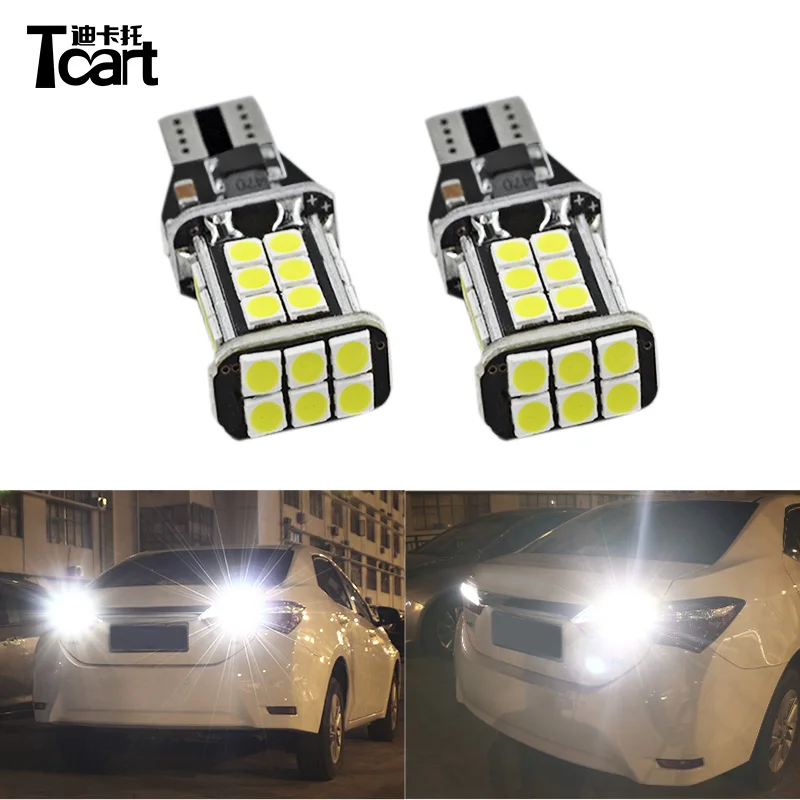 Tcart Car LED Tail Reversing Bulbs Canbus T15 Auto Led White Reverse