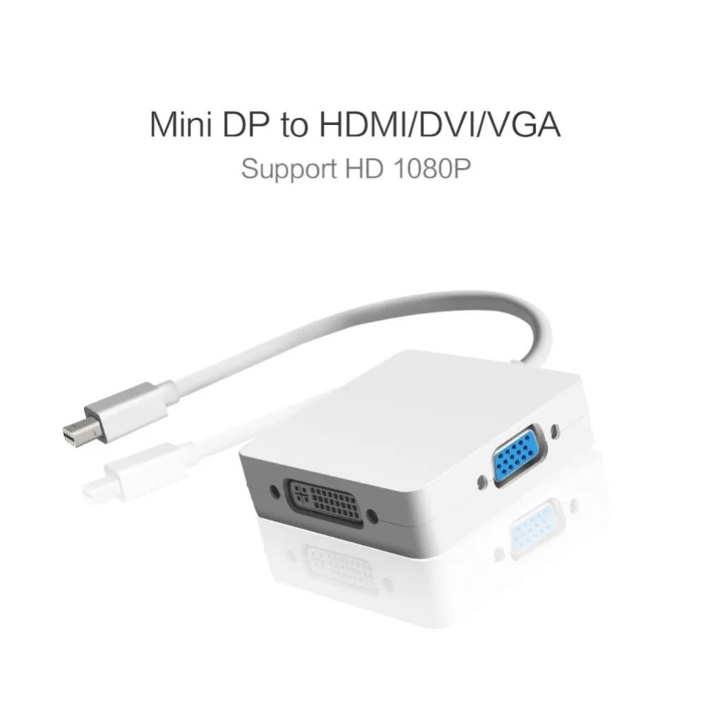 

3 in 1 Mini Display Port to DVI VGA HDMI Adapter For MacBook Pro & Air Apple iMac Mac Mini For Microsoft Surface Pro 1 2 3 4