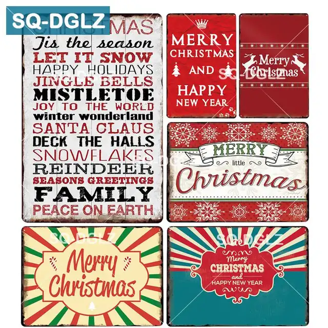 Us 3 94 12 Off Sq Dglz Christmas Family Rules Metal Sign Bar Wall Door Decor Snow Tin Sign Home Decor Painting Plaques Christmas Gift In Plaques