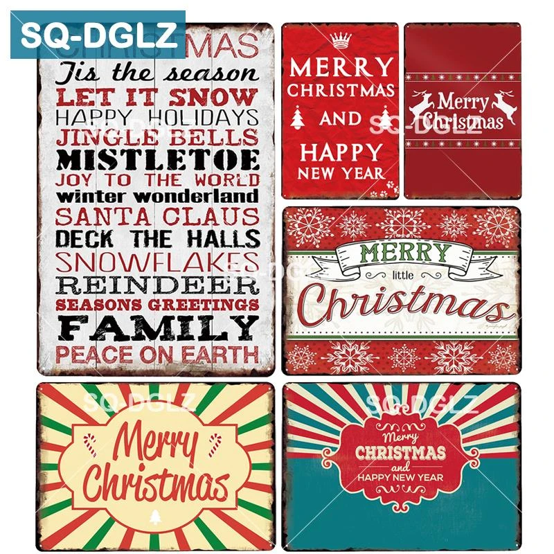 Sq Dglz Christmas Family Rules Metal Sign Bar Wall Door Decor Snow Tin Sign Home Decor Painting Plaques Christmas Gift Plaques Signs Aliexpress